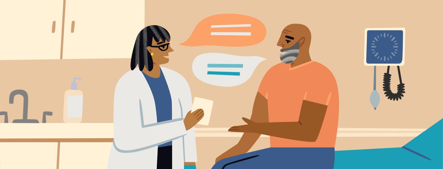 Doctor and patient having an open conversation with each other in a doctors office