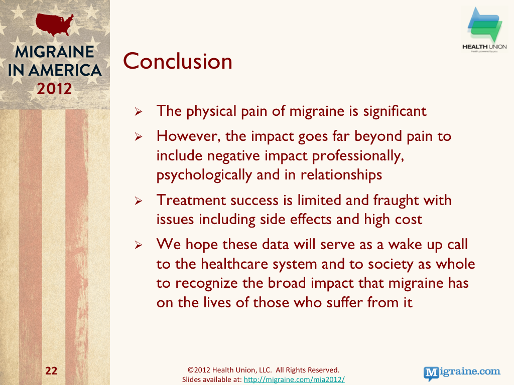 Migraine in America 2012 - Study Conclusion