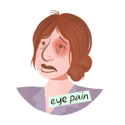 White woman with eye pain