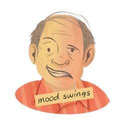 Older man with mood swings