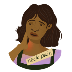 Southeast Asian woman with neck pain