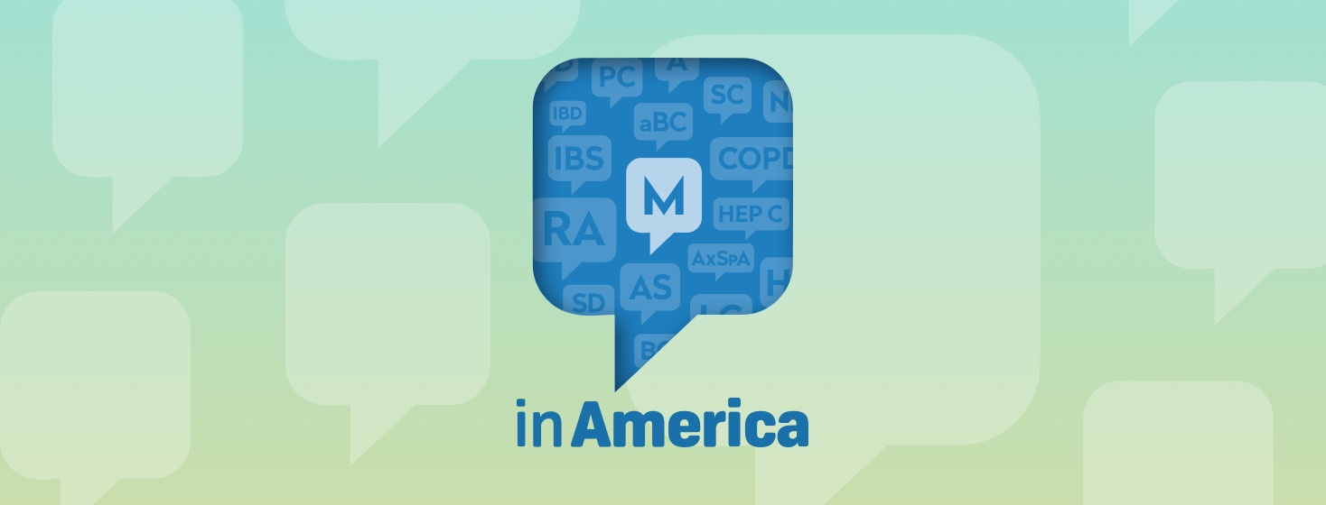 Speech bubble with the Migraine.com logo in the center and text underneath that says In America