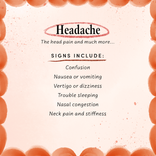 Migraine headache symptoms include confusion, nausea, vomiting, neck pain and stiffness, and more